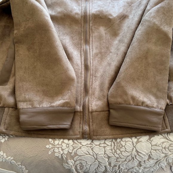 Superlative Fashion Brand Brown Ultrasuede Wind Breaker Jacket! - Picture 16 of 16